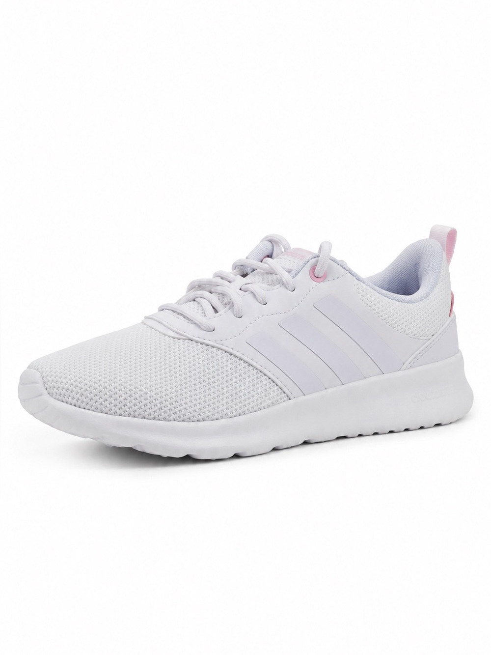 Adidas QT Racer 2.0 Cloudfoam Sneakers Women’s 8 White Pink Athletic Gym Running